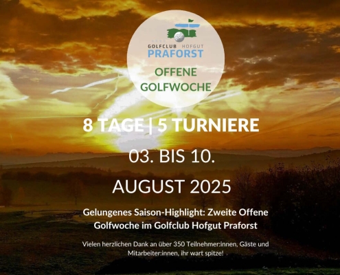 Offene Golf Woche 2025 - Saison Highlight im Golfclub Praforst