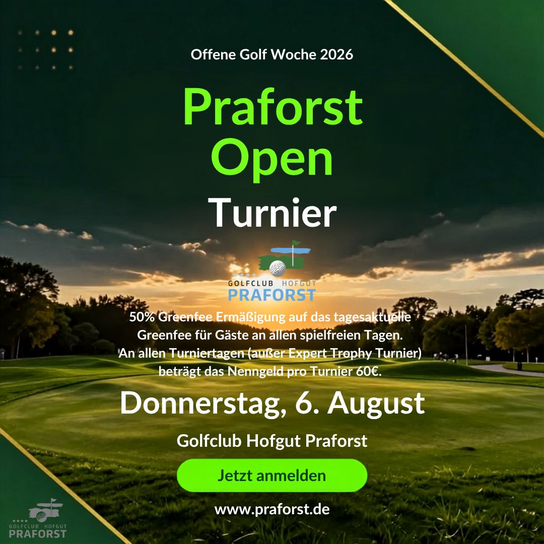 Offene Golfwoche August 2026 im Golfclub Praforst - Praforst Open Turnier